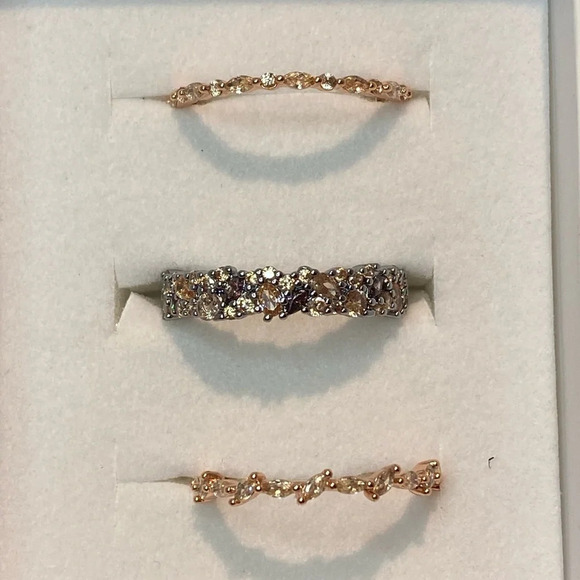 Jewelry - Bomb Party Ring 9 Hustle And Heart Luxe Band Smokey Topaz Brown Tourmaline W/CZ